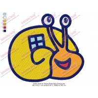 Yellow Snail as House Embroidery Design